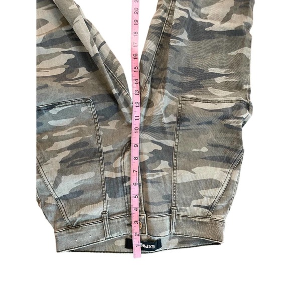 Camo Joggers Express Army High Rise Stretchy Joggers Size 4 Camo Denim - Picture 3 of 10